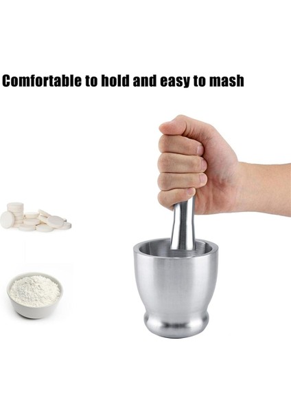 Paslanmaz Çelik Büyük Havan ve Tokmak Baharat Hapı Öğütücü Seti Mutfak Veya Otları Öğütmek Için Koruyucu Kapaklı (Yurt Dışından) indirimleri