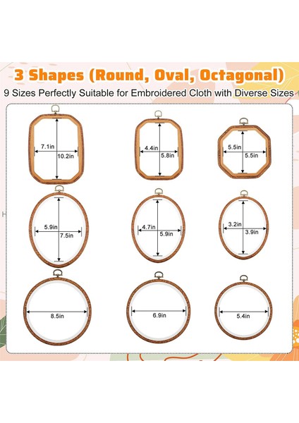 Adet Nakış Çemberler Taklit Ahşap Ekran Çerçevesi Daire Oval Sekizgen Sanat Zanaat Dikiş ve Askı Süsleri Dekor (Yurt Dışından) fiyatları