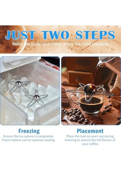 Kahve Aracı Için Yeniden Kullanılabilir Paslanmaz Çelik Buz Topları - Kahvenizin Gerçek Lezzetlerini Ortaya Çıkarın, Ayrıca Ideal - 40 mm Yuvarlak Şekil (Yurt Dışından) modelleri