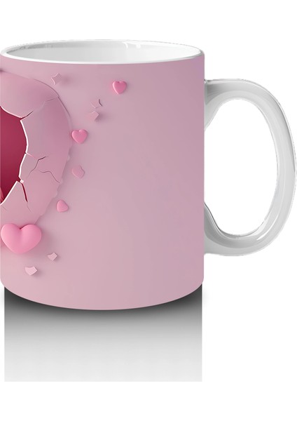 Pembe Çatlak Zeminde Yan Yana Oturan Sevimli Baykuşlar - Baskılı Kahve Kupası fırsatları