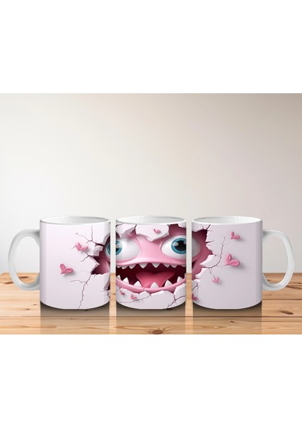 Ağzı Açık Sevimli Yaratık Maskotu – Baskılı Kahve Kupası indirimleri