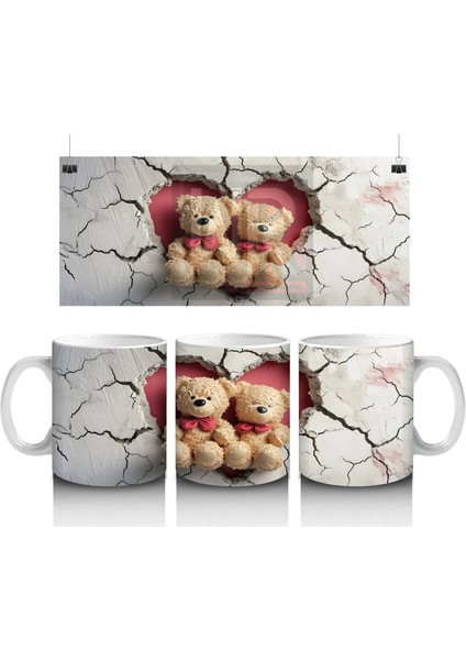 Romantik Ayıcıklar (Ön ve Arka) – Baskılı Kahve Kupası