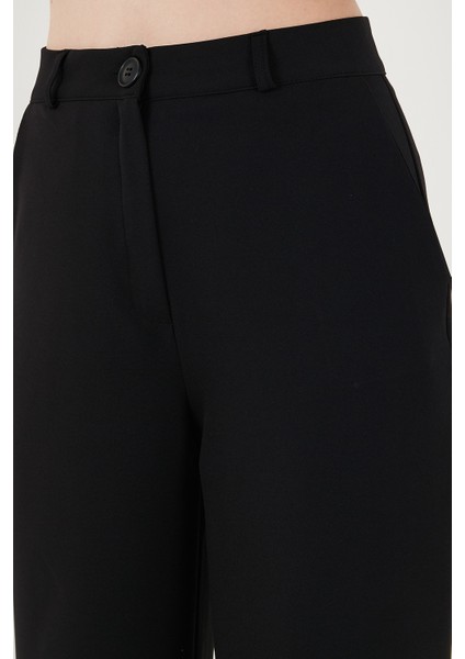 Wide Leg Orta Yüksek Bel Bol Paça Kumaş Pantolon Bayan Pantolon 6522974 fırsatları