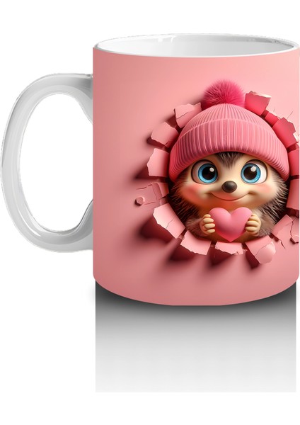 Kırmızı Kurdeleli Sevimli Kız Maskotu – Baskılı Kahve Kupası fiyatları