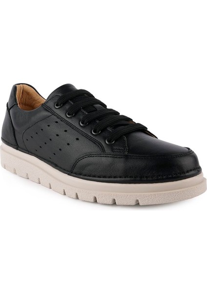 Hakiki Deri Ortopedik Yumuşak Günlük Sneaker Ayakkabı Siyah Deri 6203 modelleri