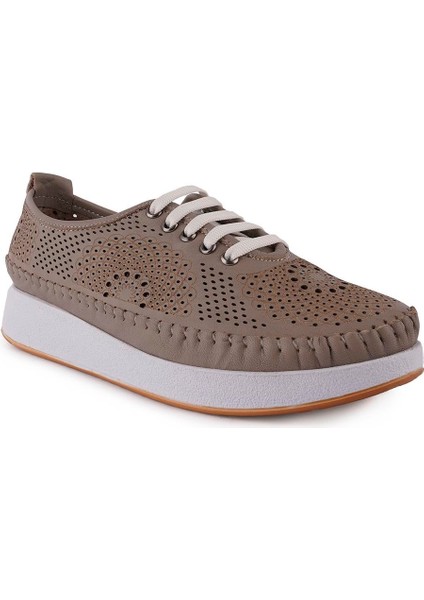 Hakiki Deri Modern Lazer Desenli Rahat Yumuşak Ayakkabı 12-52 Taş Deri