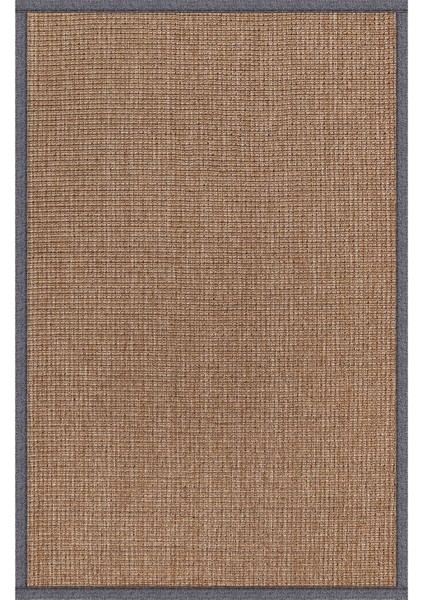 0465-GRI Kumaş Bordür Sisal Halı Kilim Hav Toz Vermez Kolay Temizlenen Hasır Kilim