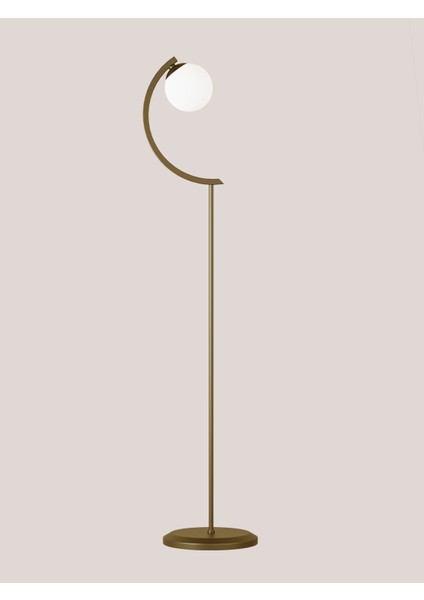 Stella Eskitme Metal Gövdeli Tek Beyaz Cam Küre Lambader – Modern Tasarım Yer Lambası fiyatları