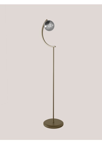 Stella Siyah Metal Gövdeli Tek Füme Cam Küre Lambader – Modern Tasarım Yer Lambası fiyatları