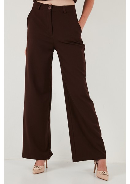 Wide Leg Orta Yüksek Bel Bol Paça Kumaş Pantolon Bayan Pantolon 6522974 fiyatları