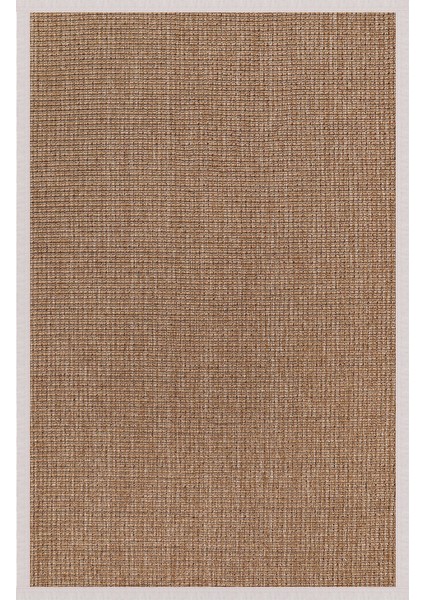 0465-KREM Kumaş Bordür Sisal Halı Kilim Hav Toz Vermez Kolay Temizlenen Hasır Kilim