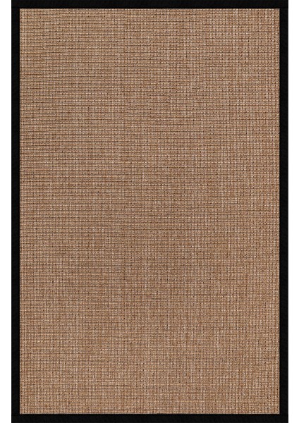 0465-SIYAH Kumaş Bordür Sisal Halı Kilim Hav Toz Vermez Kolay Temizlenen Hasır Kilim