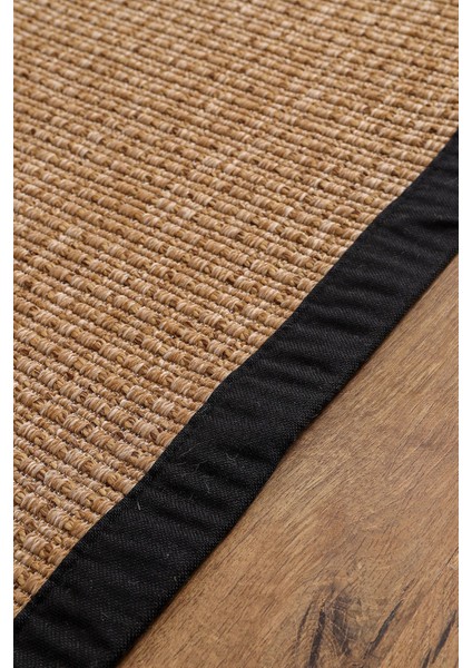 0465-SIYAH Kumaş Bordür Sisal Halı Kilim Hav Toz Vermez Kolay Temizlenen Hasır Kilim indirimleri
