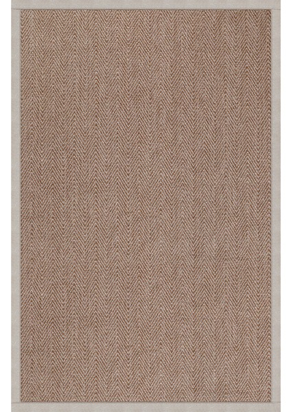 0408-BEJ Kumaş Bordür Sisal Halı Kilim Hav Toz Vermez Kolay Temizlenen Hasır Kilim