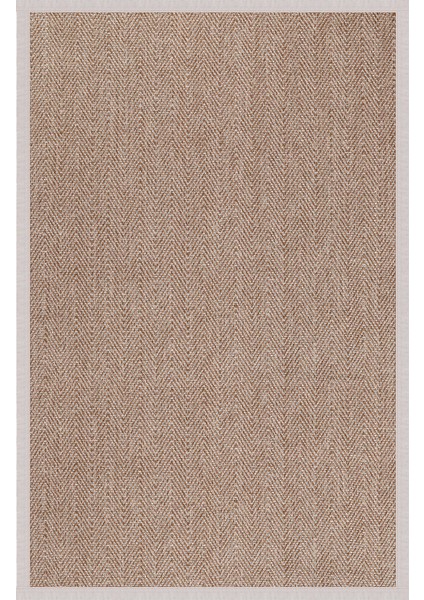 0408-KREM Kumaş Bordür Sisal Halı Kilim Hav Toz Vermez Kolay Temizlenen Hasır Kilim