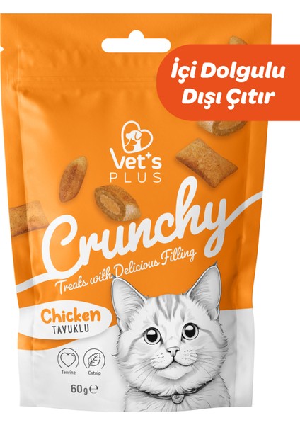 Crunchy Tavuklu ve Catnipli Kedi Ödül Maması 60G
