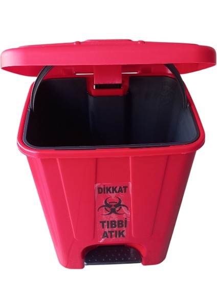 Tıbbi Atık Çöp Kovası Kutusu Kırmızı Pedallı Iç Kovalı 25 Litre fiyatları