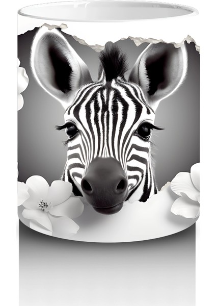 Bulutlar Arasında Sevimli Zebra – Baskılı Kahve Kupası modelleri