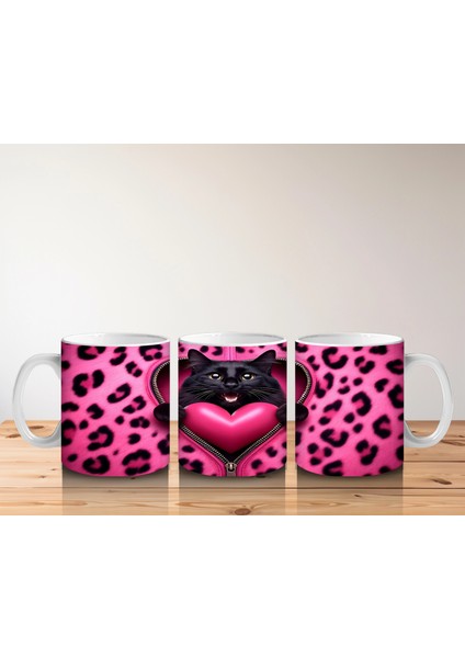 Siyah Kediler ve Pembe Kalp – Baskılı Kahve Kupası indirimleri
