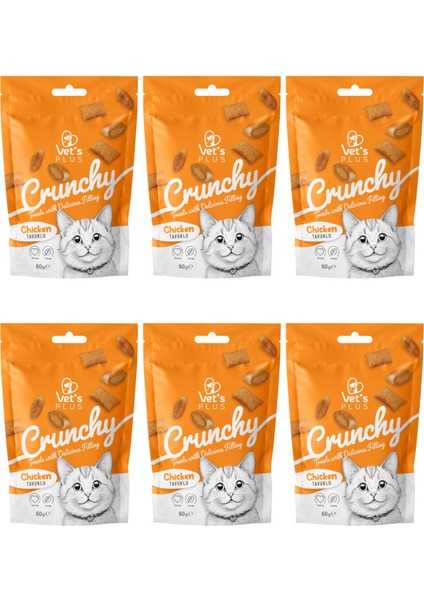 Crunchy Tavuklu ve Catnipli Kedi Ödül Maması 60GR (6 Adet)