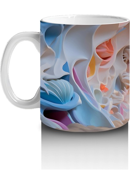 Renkli Çeşitli Kelebeklerden Oluşan Koleksiyon Deseni - Baskılı Kahve Kupası fiyatları