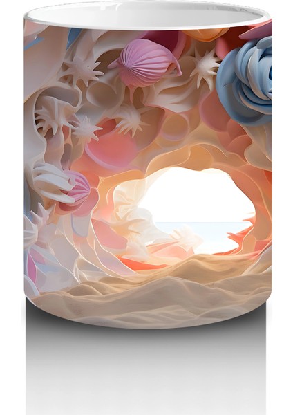 Renkli Çeşitli Kelebeklerden Oluşan Koleksiyon Deseni - Baskılı Kahve Kupası modelleri