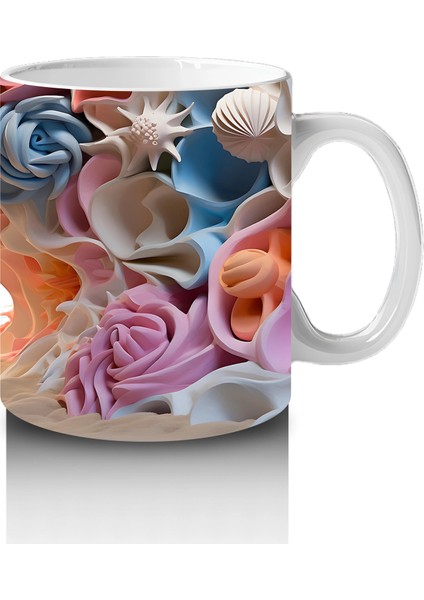 Renkli Çeşitli Kelebeklerden Oluşan Koleksiyon Deseni - Baskılı Kahve Kupası fırsatları