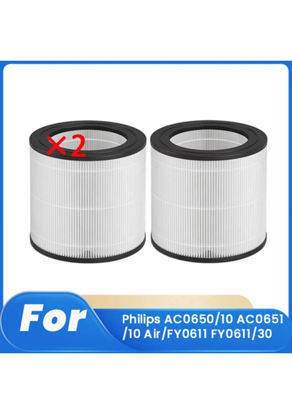Philips AC0650/10 AC0651/10 HAVA/FY0611 FY0611/30 Hava Temizleyici Yedek Filtre Yedek Parçaları Için 2 Adet Temizleyici Filtre (Yurt Dışından)