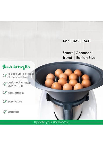 Thermomix Tm5 Tm6 TM31 Tencere Yumurta Tutucu Pişirme Sepeti Kazan Rafı Pişirici Buharda Pişmiş Yumurta Rafı Için 14 Delikli Yumurta Haşlama Makinesi (Yurt Dışından) indirimleri
