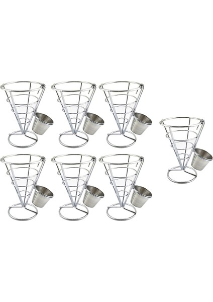 Patates Kızartması Sepeti Tek Başlı Patates Kızartması Rafı 7 Adet Patates Kızartması Dakları Kızarmış Tavuk Pişmiş Gıda Sergileme Standı (Yurt Dışından)