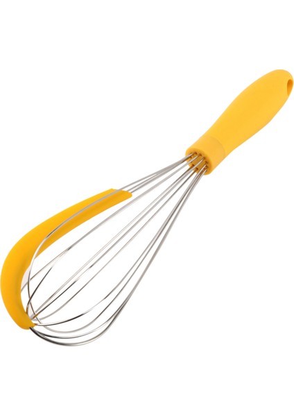 Silikon Kazıyıcılı 304 Paslanmaz Çelik Balon Çırpıcı - Karıştırma Için Zarif Saplı ve Kalın Tel Balon Çırpıcı, Sarı (Yurt Dışından)