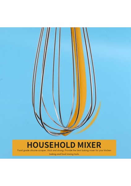 Silikon Kazıyıcılı 304 Paslanmaz Çelik Balon Çırpıcı - Karıştırma Için Zarif Saplı ve Kalın Tel Balon Çırpıcı, Sarı (Yurt Dışından) indirimleri