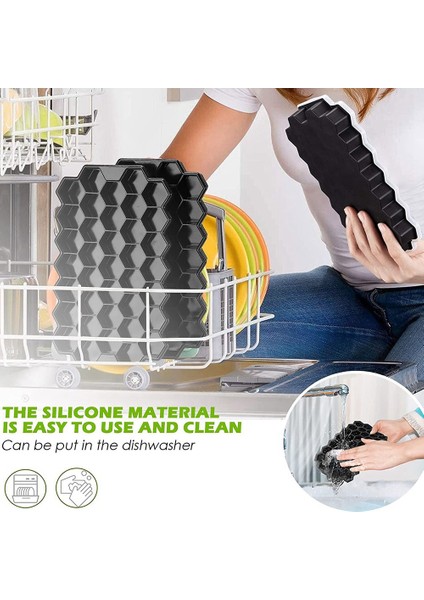 3'lü Paket Silikon Küçük Buz Küpü Tepsileri, Çıkarılabilir Kapaklı, Kolay Açılan ve Esnek Altıgen 37'li Buz Küpü Kalıpları (Yurt Dışından) modelleri