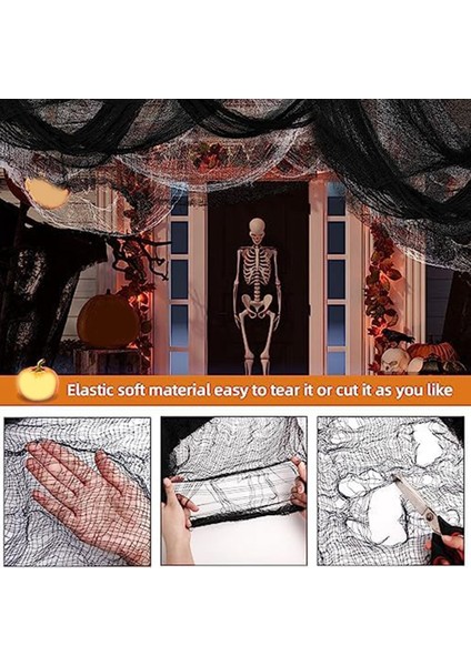 Cadılar Bayramı Ürpertici Kumaş Cadılar Bayramı Siyah Spooky Korkunç Ürpertici Gazlı Bez Dekor Ürpertici Kumaş Cadılar Bayramı Süslemeleri (Yurt Dışından) fiyatları