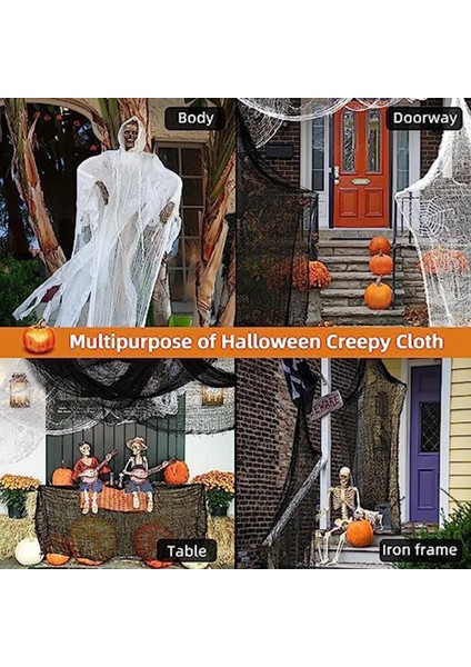 Cadılar Bayramı Ürpertici Kumaş Cadılar Bayramı Siyah Spooky Korkunç Ürpertici Gazlı Bez Dekor Ürpertici Kumaş Cadılar Bayramı Süslemeleri (Yurt Dışından) modelleri