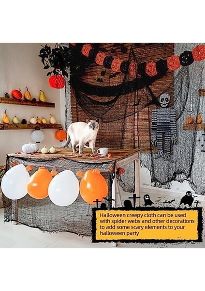 Cadılar Bayramı Ürpertici Kumaş Cadılar Bayramı Siyah Spooky Korkunç Ürpertici Gazlı Bez Dekor Ürpertici Kumaş Cadılar Bayramı Süslemeleri (Yurt Dışından) fırsatları