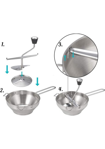 Patates Ezici Paslanmaz Çelik Sebze Meyve Püresi Presleme Aracı Kabak Öğütücü Gıda Ezme Mutfak Aksesuarları (Yurt Dışından) indirimleri