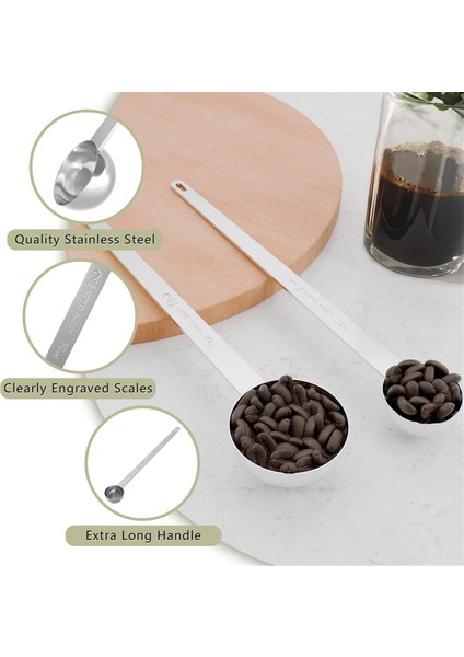 2 Adet 2 Yemek Kaşığı Kahve Kepçesi, 9.5 Inç Uzun Saplı Ölçüm Kaşığı, Iki Yemek Kaşığı (15 Ml) Kahve Kepçesi, Paslanmaz Çelik Kepçe (Yurt Dışından) modelleri