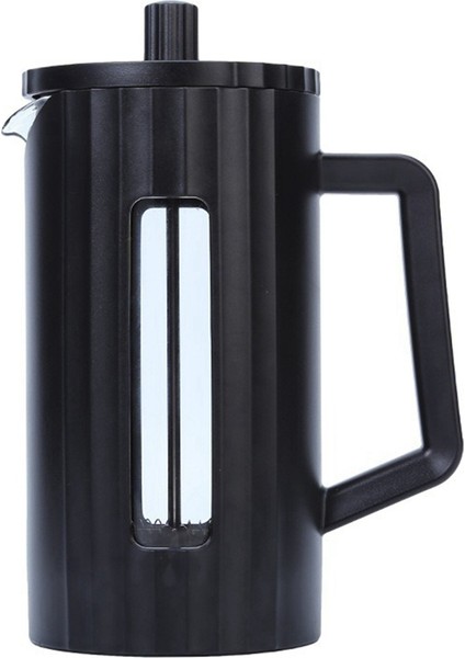 600ML French Press Kahve Makinesi Yüksek Borosilikat Cam Ev Kahve Demleyici Süt Köpüğü Köpürtücü Ista Çay Makinesi Siyah (Yurt Dışından)