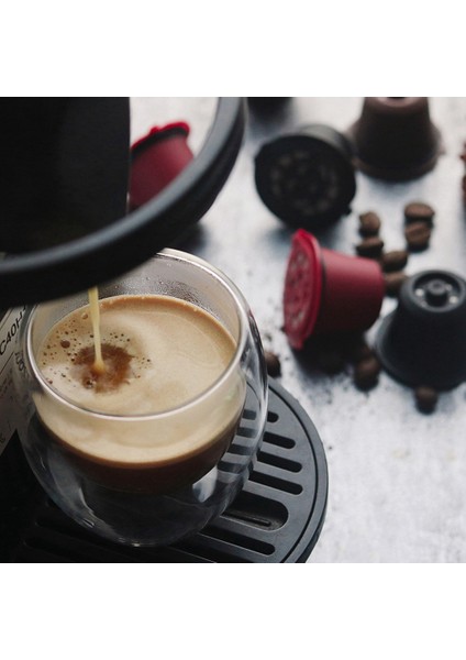 Nespresso Kahve Makinesi Için Uygun Paslanmaz Çelik Kahve Kapsül Kabuğu Yeniden Kullanılabilir Dolum Kahve Tozu, 6 Adet, Kırmızı (Yurt Dışından) modelleri