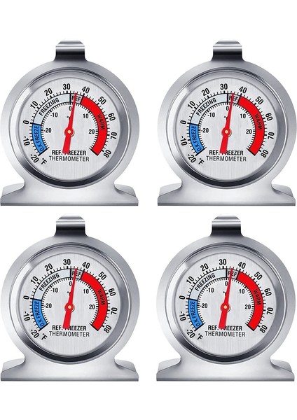 Parça Buzdolabı Termometresi, Dondurucu Buzdolabı Soğutucu Için Kırmızı Göstergeli Termometre, Askılı Kanca ve Stand (Yurt Dışından)