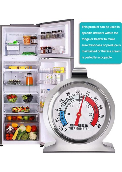 Parça Buzdolabı Termometresi, Dondurucu Buzdolabı Soğutucu Için Kırmızı Göstergeli Termometre, Askılı Kanca ve Stand (Yurt Dışından) fiyatları