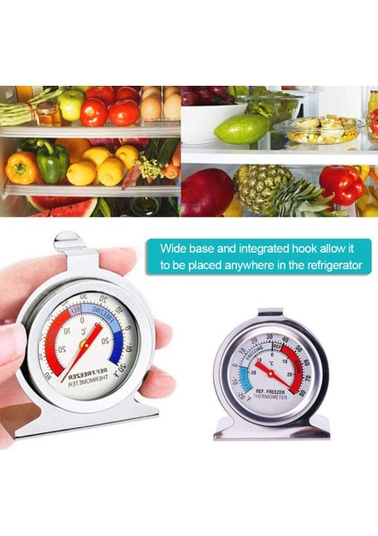 Parça Buzdolabı Termometresi, Dondurucu Buzdolabı Soğutucu Için Kırmızı Göstergeli Termometre, Askılı Kanca ve Stand (Yurt Dışından) indirimleri