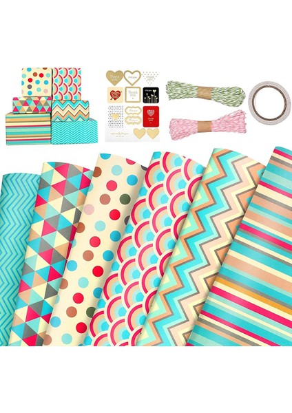 Ambalaj Kağıtları, Noel Doğum Günü Partisi Için Ambalaj Kağıdı Seti 6 Adet Hediye Paketleme Kağıtları, Mevcut Hediye Ambalaj Kağıdı (Yurt Dışından)