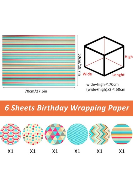 Ambalaj Kağıtları, Noel Doğum Günü Partisi Için Ambalaj Kağıdı Seti 6 Adet Hediye Paketleme Kağıtları, Mevcut Hediye Ambalaj Kağıdı (Yurt Dışından) fiyatları