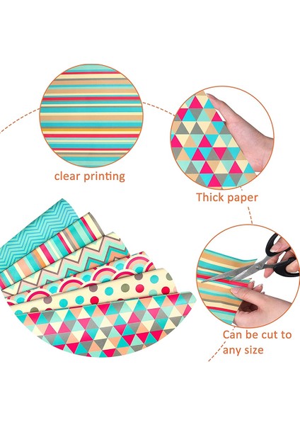 Ambalaj Kağıtları, Noel Doğum Günü Partisi Için Ambalaj Kağıdı Seti 6 Adet Hediye Paketleme Kağıtları, Mevcut Hediye Ambalaj Kağıdı (Yurt Dışından) modelleri