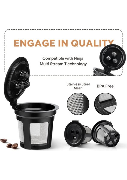 Ninja Için 100 Sayılı Kağıt K Dak Filtreleri ile Yeniden Kullanılabilir K Daklar - Ninja Yeniden Kullanılabilir Kahve Kapsülleri Için Uyumlu (Yurt Dışından) fırsatları