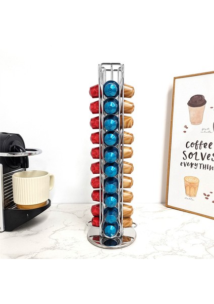 Nespresso Pod Tutucu Stand Raf Ekranı Kahve Kapsülleri Paslanmaz Metal Tutucular Döndürülebilir Raflar 40 Kahve Podunu Tutar (Yurt Dışından) indirimleri