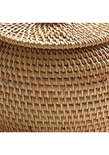 Kapaklı Yuvarlak Rattan Kutu, El Dokuma Saklama Kutusu, Çok Işlevli Masaüstü Tepsi Saklama Sepeti Ev Dekorasyonu (Yurt Dışından) indirimleri