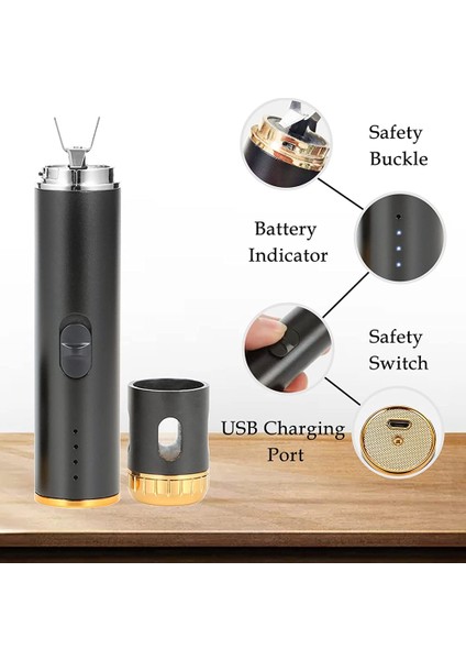 Elektrikli Taşınabilir Öğütücü, USB Şarj Edilebilir Baharat Çok Amaçlı Kaık Ürün ve Mutfak Öğütme (Siyah) (Yurt Dışından) indirimleri